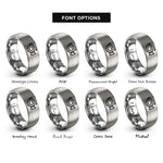 font options for inside engraving on gray news video camera rings