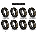 font options for inside engraving on gunmetal & black news video camera rings