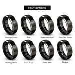 font options for inside engraving on black & gray newspaper rings