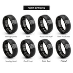 font options for inside engraving on black newspaper rings