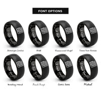 font options for inside engraving on black newspaper rings