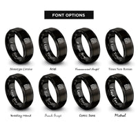 font options for inside engraving on black newspaper rings