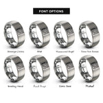 font options for inside engraving on grey newspaper rings