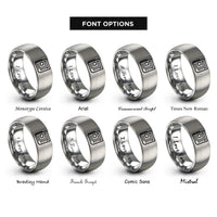 font options for inside engraving on grey newspaper rings