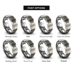 font options for inside engraving on gray newspaper rings