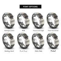 font options for inside engraving on gray newspaper rings