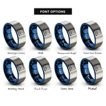 font options for inside engraving on blue & gray newtons cradle rings