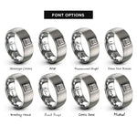 font options for inside engraving on grey newtons cradle rings