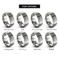 font options for inside engraving on grey newtons cradle rings