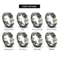 font options for inside engraving on silver newtons cradle rings