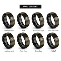 font options for inside engraving on gunmetal & black night crickets rings