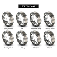 font options for inside engraving on gray night sky stars rings