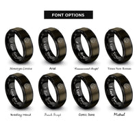 font options for inside engraving on gunmetal & black night sky stars rings