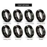 font options for inside engraving on black & silver night vision goggles rings
