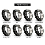 font options for inside engraving on black & grey night vision goggles rings