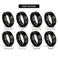 font options for inside engraving on black night vision goggles rings