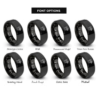 font options for inside engraving on black night vision goggles rings