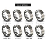 font options for inside engraving on silver night vision goggles rings