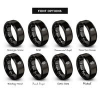 font options for inside engraving on black nishan sahib emblem rings
