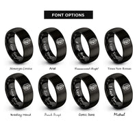font options for inside engraving on black nitre saltpeter rings