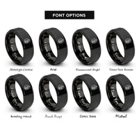font options for inside engraving on black nitre saltpeter rings