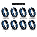 font options for inside engraving on blue & silver nitro no2 rings