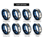 font options for inside engraving on blue & silver nitro no2 rings
