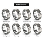 font options for inside engraving on gray nitro no2 rings