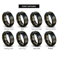 font options for inside engraving on gunmetal & blue nitro no2 rings
