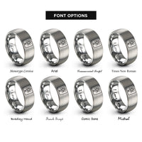 font options for inside engraving on grey nitrogen n rings