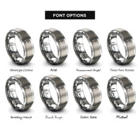 font options for inside engraving on gray nitrogen n rings