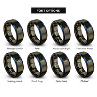 font options for inside engraving on gunmetal & blue nitrogen n rings