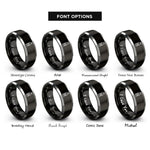 font options for inside engraving on black & grey nitrous bottle rings