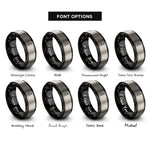 font options for inside engraving on black & grey nitrous bottle rings