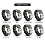 font options for inside engraving on black & grey nitrous bottle rings