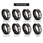 font options for inside engraving on black & grey nitrous bottle rings