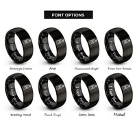 font options for inside engraving on black nitrous bottle rings