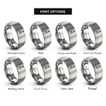 font options for inside engraving on grey nitrous bottle rings
