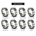 font options for inside engraving on gray nitrous bottle rings