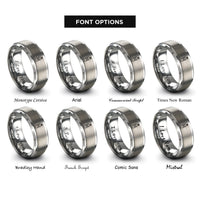 font options for inside engraving on gray nitrous bottle rings