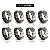 font options for inside engraving on gunmetal & silver nitrous bottle rings