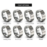 font options for inside engraving on silver nitrox cylinder icon rings