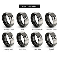 font options for inside engraving on black & grey no entry rings
