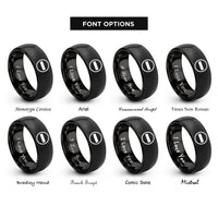 font options for inside engraving on black no entry rings