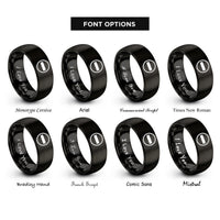 font options for inside engraving on black no entry rings