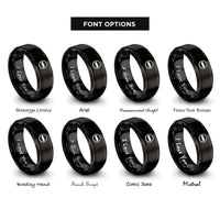 font options for inside engraving on black no entry rings