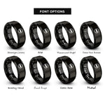 font options for inside engraving on black no entry rings