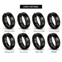 font options for inside engraving on black no entry rings