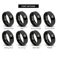 font options for inside engraving on black no entry rings