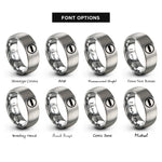 font options for inside engraving on gray no entry rings